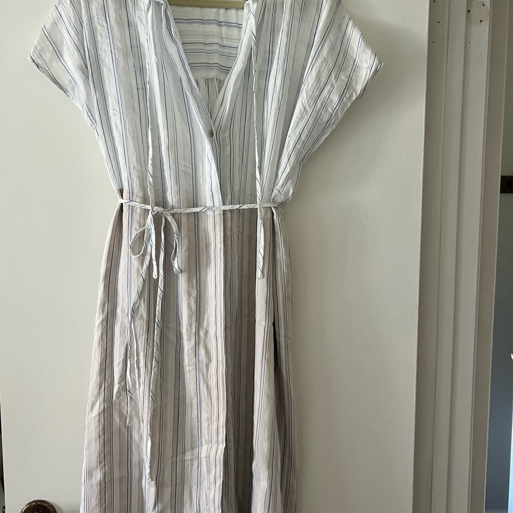 Vince Blue and White Striped shirt dress